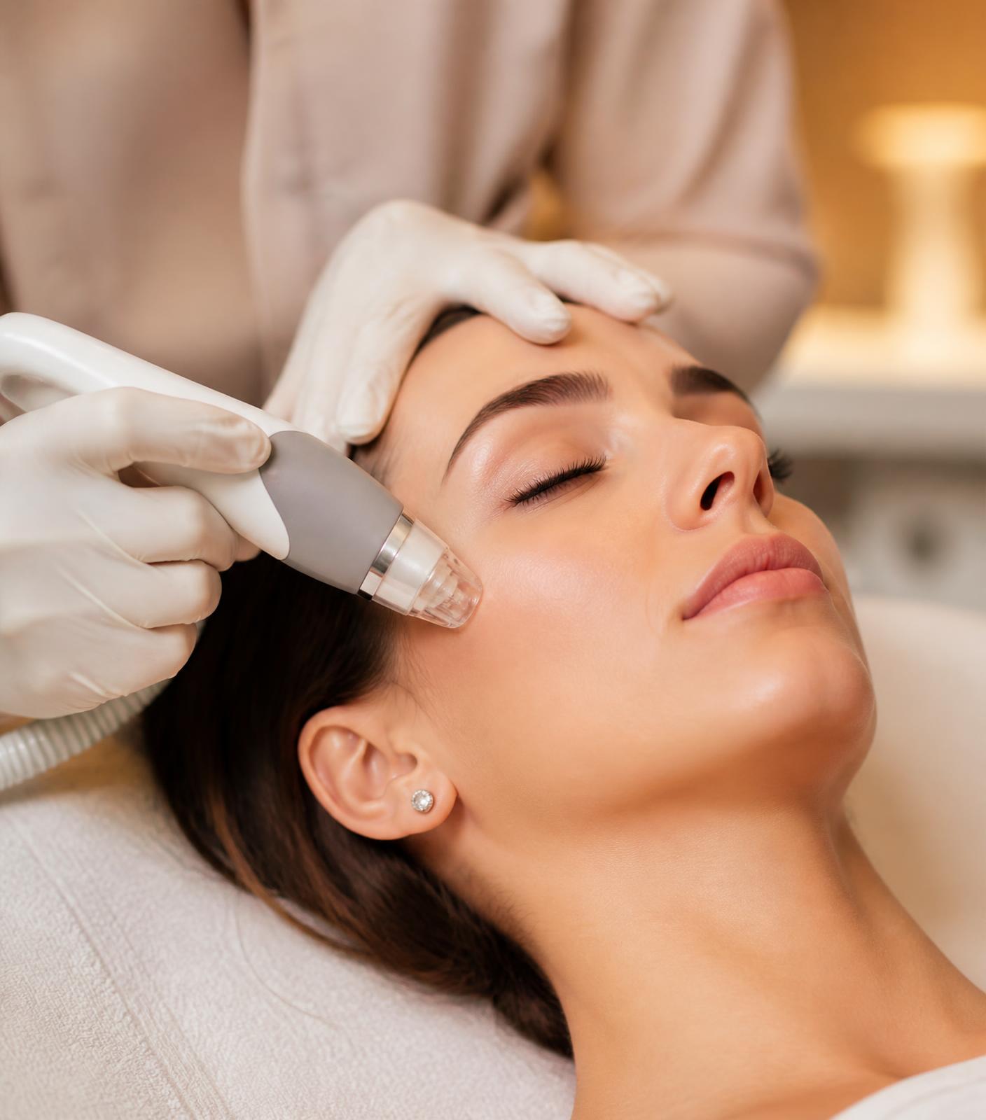 Profissional especializada realizando aplicação em paciente
